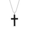 imageNautica Woven Black Cross Necklace for Men Stainless Steel 24 Inches