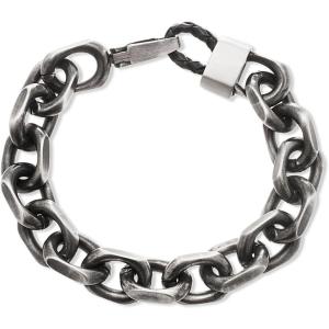 imageNautica 125 mm Cable Chain Bracelet for Men Oxidized Stainless Steel 9 Inches