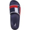 imageNautica Mens Open Toe Slide Sandals  Comfortable Indoor amp Outdoor Shower SlippersBower Clearred White Blue