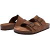 imageNautica Mens Sandals  Casual Slides with 2 Adjustable Buckle Straps and Cork Footbed for Ultimate Comfort and Style RegularWide Width Big SizeCognactumbled