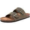 imageNautica Mens Sandals  Casual Slides with 2 Adjustable Buckle Straps and Cork Footbed for Ultimate Comfort and Style RegularWide Width Big SizeOlive Tumbledtriun