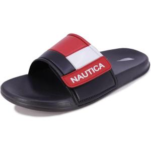 imageNautica Mens Athletic Slide Sandal Adjustable Straps Comfort SlipOnBower 2blackWhiteRed