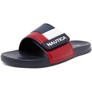 imageNautica Mens Athletic Slide Sandal Adjustable Straps Comfort SlipOnBower 2navyWhiteRed