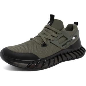 imageNautica Mens Casual Fashion Sneakers  Lightweight LaceUp Athletic Walking Shoes for Gym amp Tennis ComfortableOlive Blacklazith
