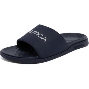 imageNautica Mens Open Toe Slide Sandals  Comfortable Indoor amp Outdoor Shower SlippersNavypierre