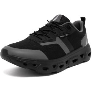 imageNautica Mens Running Sneakers Sport Fashion LaceUp Athletic Soft Shoes for Gym Tennis Men  Cushioned Breathable Lightweight amp ComfortableBlack Charcoal Kamilo