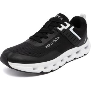 imageNautica Mens Running Sneakers Sport Fashion LaceUp Athletic Soft Shoes for Gym Tennis Men  Cushioned Breathable Lightweight amp ComfortableBlack Whitebolang