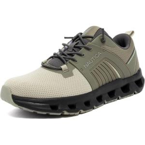 imageNautica Mens Running Sneakers Sport Fashion LaceUp Athletic Soft Shoes for Gym Tennis Men  Cushioned Breathable Lightweight amp ComfortableGrey Ivory Neon Metral