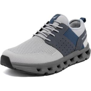 imageNautica Mens Running Sneakers Sport Fashion LaceUp Athletic Soft Shoes for Gym Tennis Men  Cushioned Breathable Lightweight amp ComfortableGrey Slate Zer