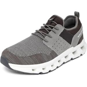 imageNautica Mens Running Sneakers Sport Fashion LaceUp Athletic Soft Shoes for Gym Tennis Men  Cushioned Breathable Lightweight amp ComfortableGrey Stone Zer