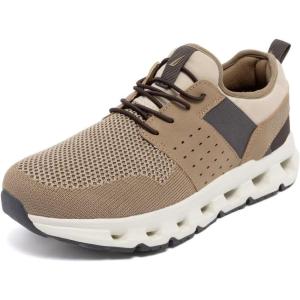 imageNautica Mens Running Sneakers Sport Fashion LaceUp Athletic Soft Shoes for Gym Tennis Men  Cushioned Breathable Lightweight amp ComfortableTaupe Zer