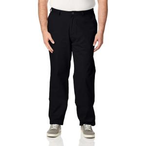 imageNautica Mens Big and Tall Twill FlatFront PantTrue Black