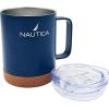 imageNAUTICA Insulated 12 oz Stainless Steel Mug with SpillResistant Lid amp Cork Base Hot or cold beverages Light GreyNavy