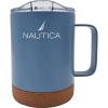 imageNAUTICA Insulated 12 oz Stainless Steel Mug with SpillResistant Lid amp Cork Base Hot or cold beverages Med Blue