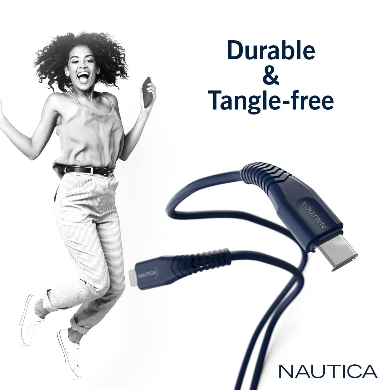imageNautica USB C to Lightning Cable Type C to Lightning Cable USB C Charger MFi Verified Fast Charger Charging Cord Compatible with iPhone 1312 Pro Max11XXSXR iPad AirPod 4 Ft WhiteNavy