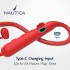imageNautica B310 Sport Wireless Bluetooth Earphones with TypeC Charging Cable Neckband Earphones Magnetic Earbuds Bluetooth v50 Earphones High Volume Levels Flexibility Portable Sweat Proof RED