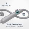 imageNautica B310 Sport Wireless Bluetooth Earphones with TypeC Charging Cable Neckband Earphones Magnetic Earbuds Bluetooth v50 Earphones High Volume Levels Flexibility Portable Sweat Proof Gray