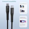 imageNautica USBC to USBC Cable 15W HighSpeed Charging Durable Braided Cable Premium Quality Universal Compatibility Black