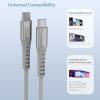 imageNautica USBC to USBC Cable 15W HighSpeed Charging Durable Braided Cable Premium Quality Universal Compatibility Gray