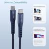 imageNautica USBC to USBC Cable 15W HighSpeed Charging Durable Braided Cable Premium Quality Universal Compatibility Navy