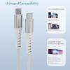 imageNautica USBC to USBC Cable 15W HighSpeed Charging Durable Braided Cable Premium Quality Universal Compatibility White