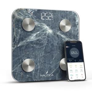 imageNautica Body Tracker Digital Bathroom Scale BluetoothEnabled Smart Scale with BMI Body Fat Muscle Mass Tracking amp More Syncs with Smartphone App for Body Composition Tracking 396 LbsAqua Stone