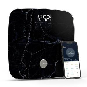 imageNautica Body Tracker Digital Bathroom Scale BluetoothEnabled Smart Scale with BMI Body Fat Muscle Mass Tracking amp More Syncs with Smartphone App for Body Composition Tracking 396 LbsBlack Stone