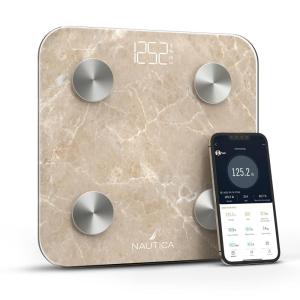 imageNautica Body Tracker Digital Bathroom Scale BluetoothEnabled Smart Scale with BMI Body Fat Muscle Mass Tracking amp More Syncs with Smartphone App for Body Composition Tracking 396 LbsQuartz Stone