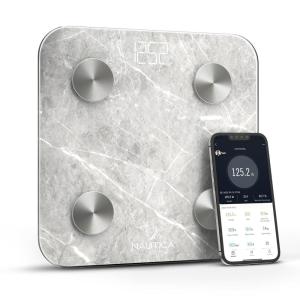imageNautica Body Tracker Digital Bathroom Scale BluetoothEnabled Smart Scale with BMI Body Fat Muscle Mass Tracking amp More Syncs with Smartphone App for Body Composition Tracking 396 LbsTravertine Stone