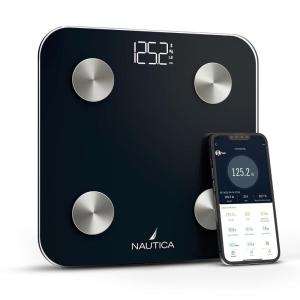 imageNautica Body Tracker Digital Bathroom Scale BluetoothEnabled Smart Scale with BMI Body Fat Muscle Mass Tracking amp More Syncs with Smartphone App for Body Composition Tracking 396 LbsTrue Black