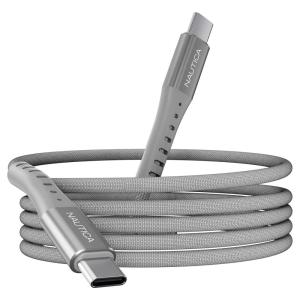 imageNautica USBC to USBC Cable 15W HighSpeed Charging Durable Braided Cable Premium Quality Universal Compatibility Gray