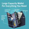 imageNautica Money Manager RFID Slim and Small Wallet for Women  Credit Card Holder with Coin Purse and Zipper Wallet Womens Clutch OrganizerBlack Racing Stripe