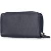 imageNautica On The Double Zip Around Vegan Leather Womens RFID Clutch Wallet With Wristlet Strap IndigoIndigo
