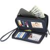 imageNautica On The Double Zip Around Vegan Leather Womens RFID Clutch Wallet With Wristlet Strap IndigoIndigoRed
