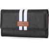 imageNautica Money Manager RFID Slim and Small Wallet for Women  Credit Card Holder with Coin Purse and Zipper Wallet Womens Clutch OrganizerBlack Racing Stripe