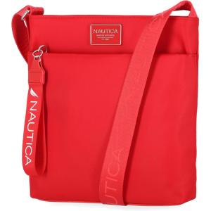 imageNautica Diver Nylon Small Womens Crossbody Bag Purse with Adjustable Shoulder StrapRed Enamel