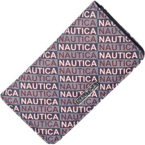 imageNautica Seaside Slim Womens Wallet RFID Blocking Credit Card Holder Coin Purse Checkbook Organizer Clutch Small Vegan Leather Wallet for Travel Black LogoInidgo Jacquard