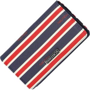 imageNautica Seaside Slim Womens Wallet RFID Blocking Credit Card Holder Coin Purse Checkbook Organizer Clutch Small Vegan Leather Wallet for Travel Black LogoIndigoRedWhite