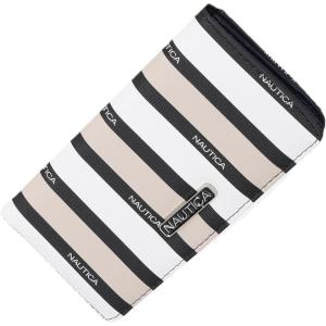 imageNautica Seaside Slim Womens Wallet RFID Blocking Credit Card Holder Coin Purse Checkbook Organizer Clutch Small Vegan Leather Wallet for Travel Black LogoMulti Stripe