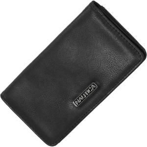 imageNautica Seaside Slim Womens Wallet RFID Blocking Credit Card Holder Coin Purse Checkbook Organizer Clutch Small Vegan Leather Wallet for Travel Black LogoBlack