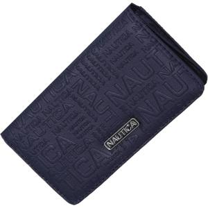 imageNautica Seaside Slim Womens Wallet RFID Blocking Credit Card Holder Coin Purse Checkbook Organizer Clutch Small Vegan Leather Wallet for Travel Black LogoIndigo Logo