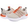 imageNautica Kids Boys and Girls Athletic SlipOn Sneakers Lightweight Bungee Running Shoes for Toddler Little Kid and Big KidBone Orangestellan
