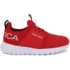 imageNautica Kids Boys and Girls Athletic SlipOn Sneakers Lightweight Bungee Running Shoes for Toddler Little Kid and Big KidRed Tonal