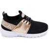 imageNautica Kids Boys and Girls Athletic SlipOn Sneakers Lightweight Bungee Running Shoes for Toddler Little Kid and Big KidRose Gold Black