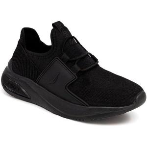 imageNautica Kids Athletic SlipOn Sneakers  Comfortable Bungee Running Shoes for Boys and Girls  Stylish and Supportive Footwear for Active Kids Big KidLittle KidToddlerBlack Mono 2