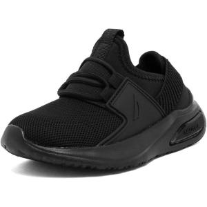 imageNautica Kids Athletic SlipOn Sneakers  Comfortable Bungee Running Shoes for Boys and Girls  Stylish and Supportive Footwear for Active Kids Big KidLittle KidToddlerBlack on Black Molded