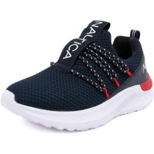 imageNautica Kids Boys and Girls Athletic SlipOn Sneakers Lightweight Bungee Running Shoes for Toddler Little Kid and Big KidNavy White Redselah