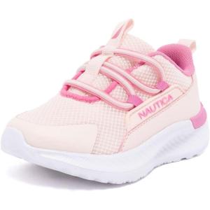 imageNautica Kids Boys and Girls Athletic SlipOn Sneakers Lightweight Bungee Running Shoes for Toddler Little Kid and Big KidPink Pink
