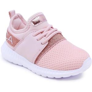 imageNautica Kids Boys and Girls Athletic SlipOn Sneakers Lightweight Bungee Running Shoes for Toddler Little Kid and Big KidRose Gold Kappil