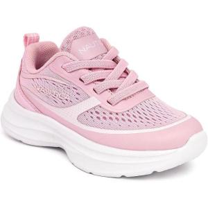 imageNautica Kids Sneakers for Boys amp Girls  Max Cushion Fashion Running amp Walking Shoes LaceUpBungee ToddlerLittle KidBig KidPink White